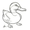 angry duck  tattoo design idea