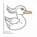 angry duck  tattoo design idea