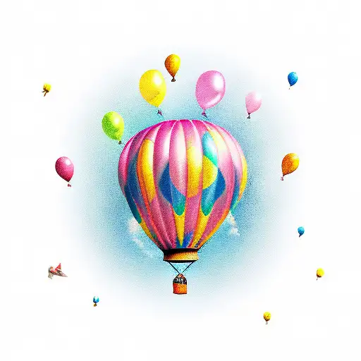 balloon tattoo design idea