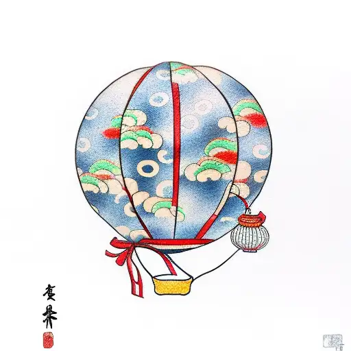 balloon on a string tattoo design idea