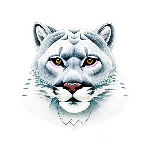 mountain scene with mountain lion tattoo design idea