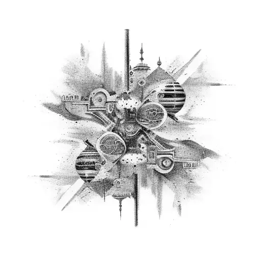 An abstract art piece inspired by the vibrant colors of Brighton tattoo design idea