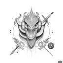 Cobra dando a conta em todo o braço  tattoo design idea