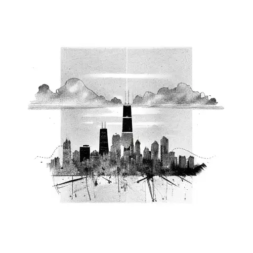 Chicago skyline tattoo design idea