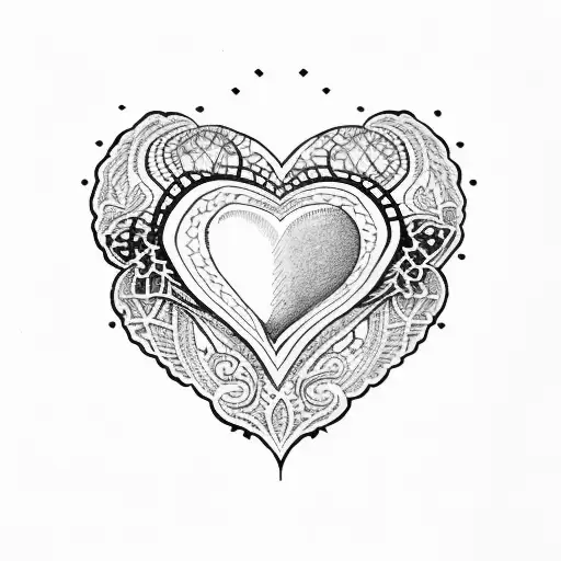  lace heart tattoo design idea