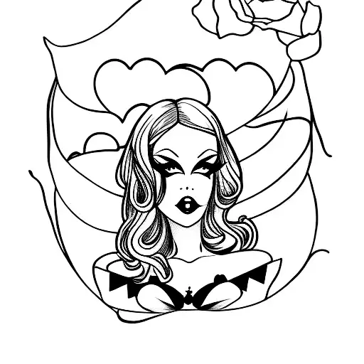 gothic pin up girl tattoo design idea