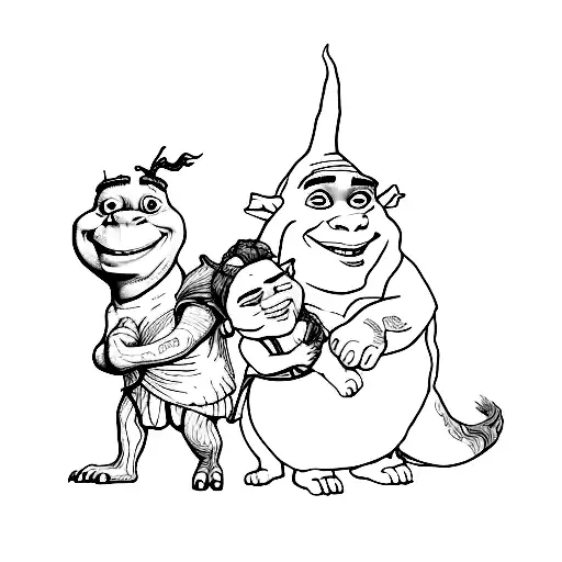 shrek cute tattoo design idea