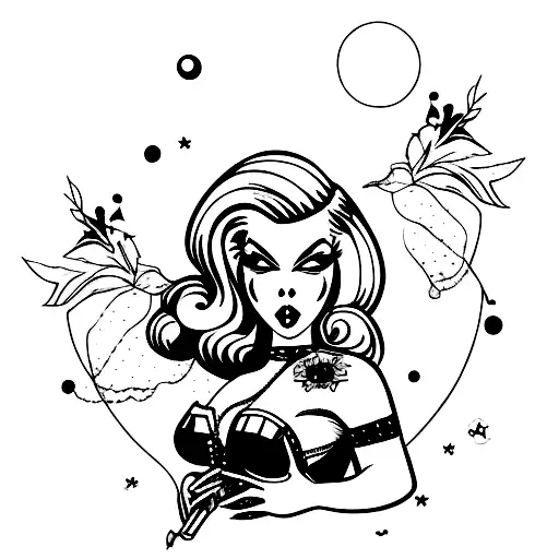 gothic pin up girl tattoo design idea