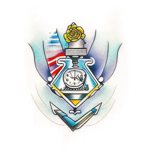  martini tattoo design idea