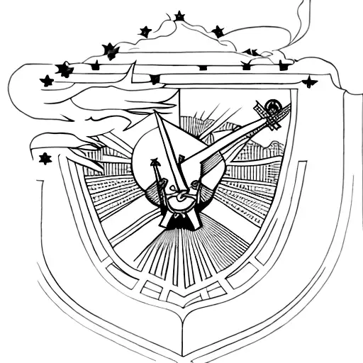 Chicago flag gothic tattoo design idea