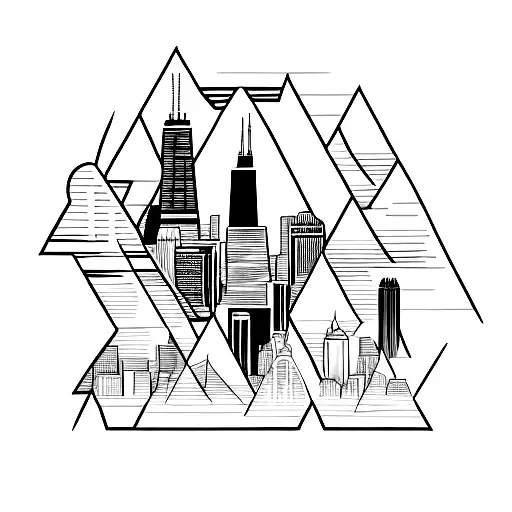 Chicago skyline tattoo design idea