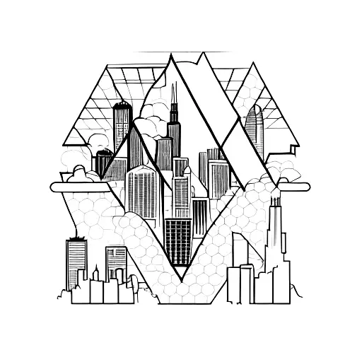 Chicago skyline tattoo design idea