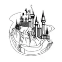 hogwarts Castle tattoo design idea