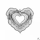  lace heart tattoo design idea