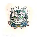 Halloween cat tattoo design idea