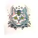 Halloween cat tattoo design idea