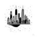  Chicago skyline outline tattoo design idea