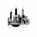  Chicago skyline outline tattoo design idea