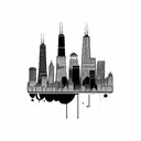  Chicago skyline outline tattoo design idea
