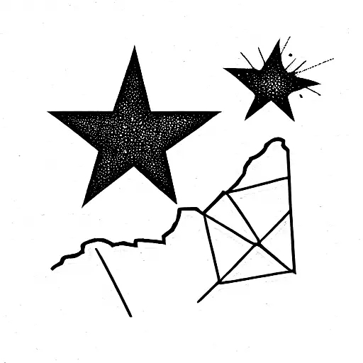 Texas nature star tattoo design idea