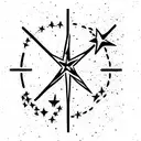 Texas nature star tattoo design idea
