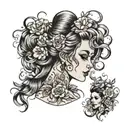 hair done up tattoo design idea