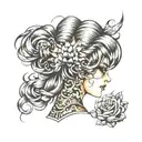 hair done up tattoo design idea