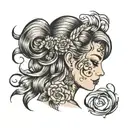 hair done up tattoo design idea