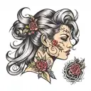 hair done up tattoo design idea