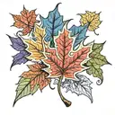 Maple leaf and state of michigan filled tattoo design idea