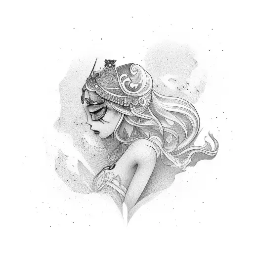 2 daughters like my princesses tattoo design idea