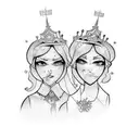 2 daughters like my princesses tattoo design idea