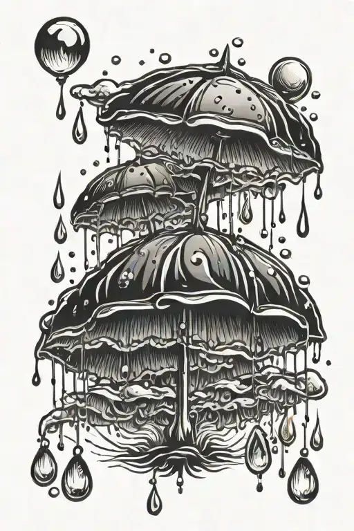raindrops falling tattoo design idea
