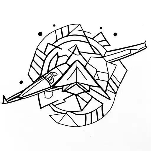 paper airplane tattoo design idea