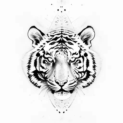 Tiger Head Dotwork Vector & Photo (Free Trial) | Bigstock