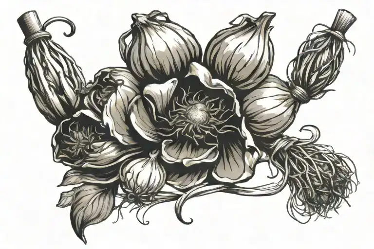 whisk garlic herbs  tattoo design idea