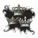 King crown with Elijah written in it, Queen crown with Brielle written in it, Queen crown with Kamrynn written in it  tattoo design idea