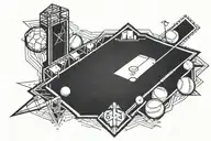 A stylized baseball diamond with sales-related symbols like a graph or calculator integrated into the design tattoo design idea