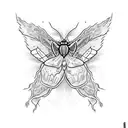 moth death tattoo design idea