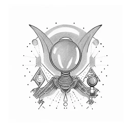 green space alien as a 1950s retro pin-up girl tattoo design idea