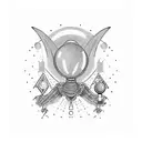 green space alien as a 1950s retro pin-up girl tattoo design idea