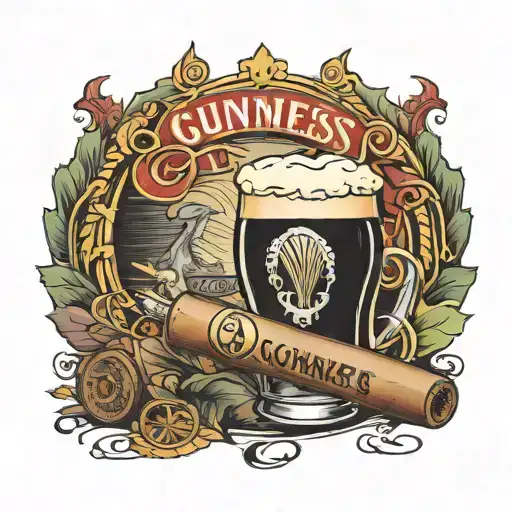 Guinness and cigar  tattoo design idea