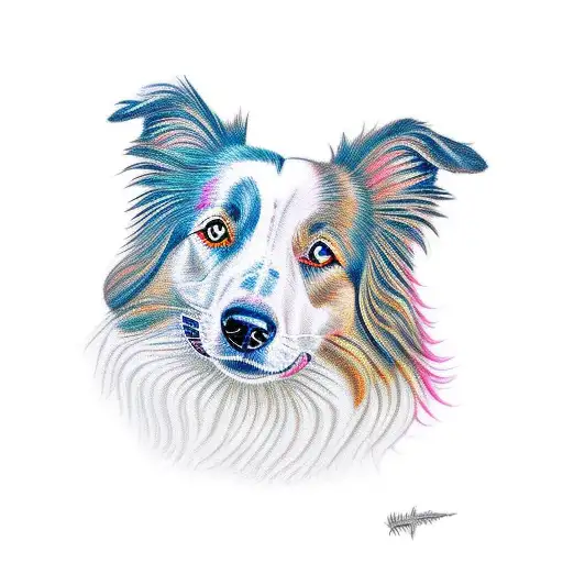 border collie  tattoo design idea