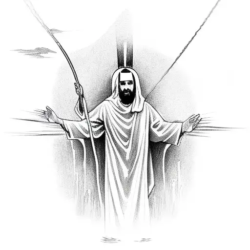 firefighting with Jesus and cross tattoo design idea