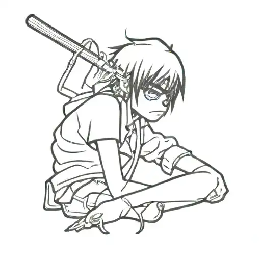 Gorillaz Noodle tattoo design idea