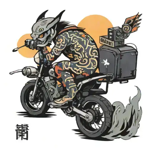 electric vehicle driving tattoo design idea