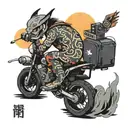 electric vehicle driving tattoo design idea