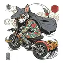 electric vehicle driving tattoo design idea