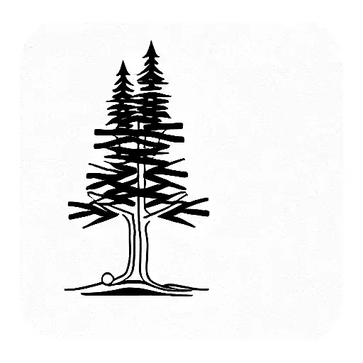 Minimalist Pine Tree Tattoo Idea  BlackInk