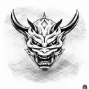 demon Oni Mask tattoo design idea